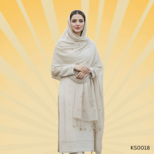 Woolen Light Embroidery Brown Shawl