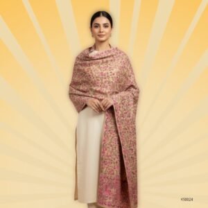 Grey Pink Kasmiri Kani Shawl