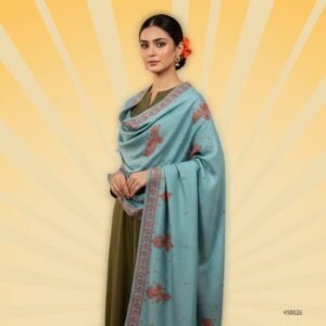 Ferozi Woolen Embroidery Shawl