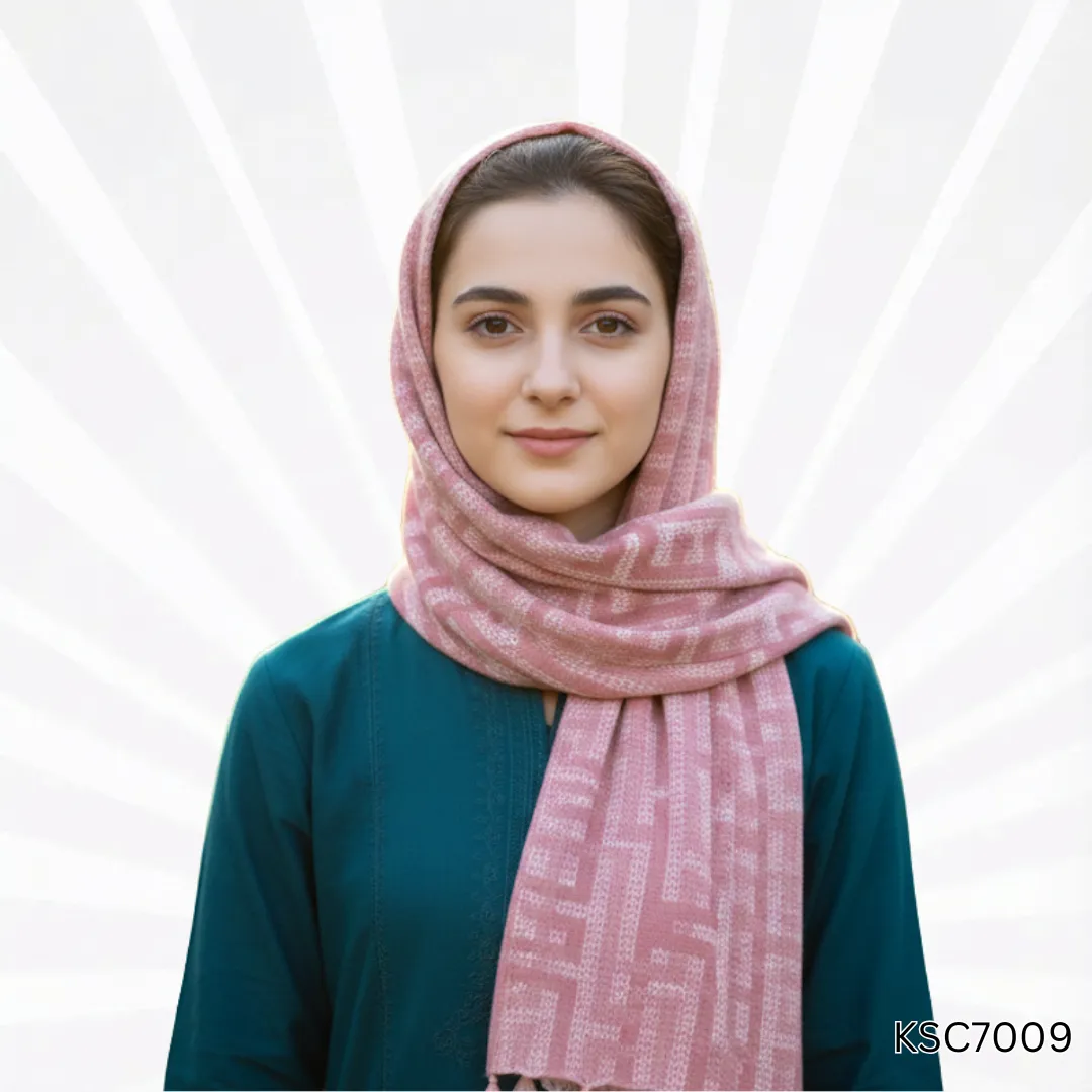 Maze Weave Arabic Lawn Stoler | Elegant Printed Scarf